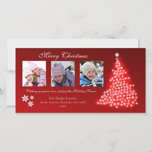 Cartões de fotos de incandescência da árvore do (Frente)