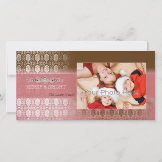 Cartões de fotos de natais vintages cor-de-rosa