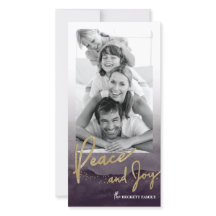 Cartões de fotos de Natal - Aquarelas Paz e Alegri