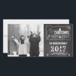 Cartões de fotos de Natal Festivo<br><div class="desc">Este Cartões de fotos de Natal Festivo do Chalkboard é uma forma excelente de expressar seus cartões de natal para a família e amigos! Este cartões de fotos apresenta um fundo de quadro negro rústico com foto de sua escolha e tem fontes divertidas que realmente fazem disso uma saudação exclusiva...</div>