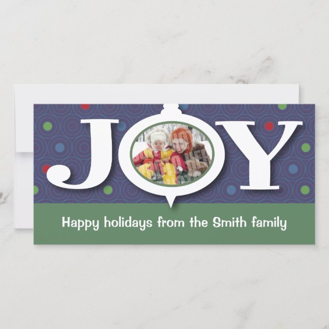 Cartões de fotos do azul da alegria do feriado (Frente)