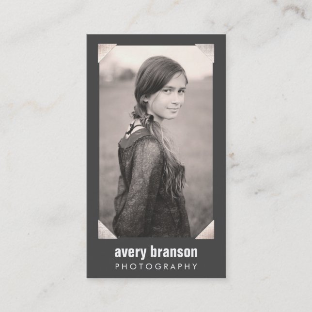 Cartões de fotos do canto prateado do fotógrafo pr (Frente)
