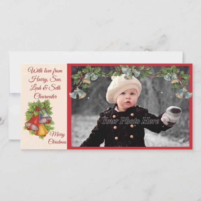 Cartões de fotos dos Sinos de Natal (Frente)
