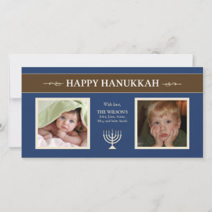 Cartões de fotos Feliz de Férias Hanukkah Menorah 