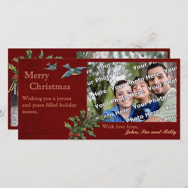 Cartões de fotos natais vintages (Frente/Verso)