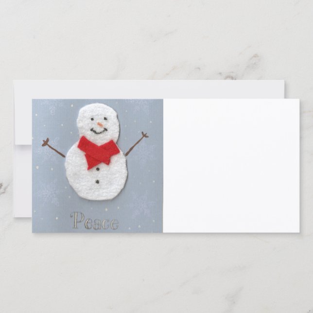 Cartões de fotos Peace Snowman (Frente)