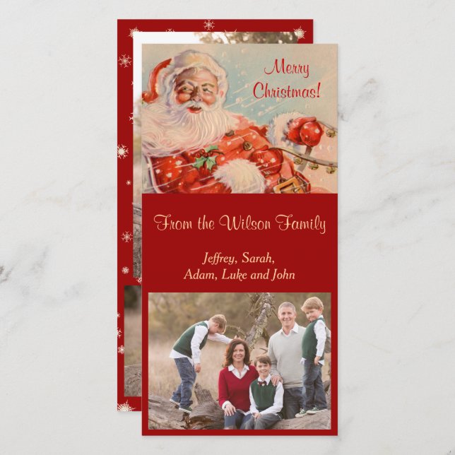 Cartões de fotos Santas Sleigh Ride (Frente/Verso)