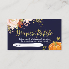 Cartões de Fralda de Abóbora Floral Queda outono