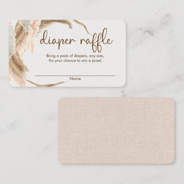 Cartões de fralda de chá de fraldas de erva Pampas (Frente/Verso)