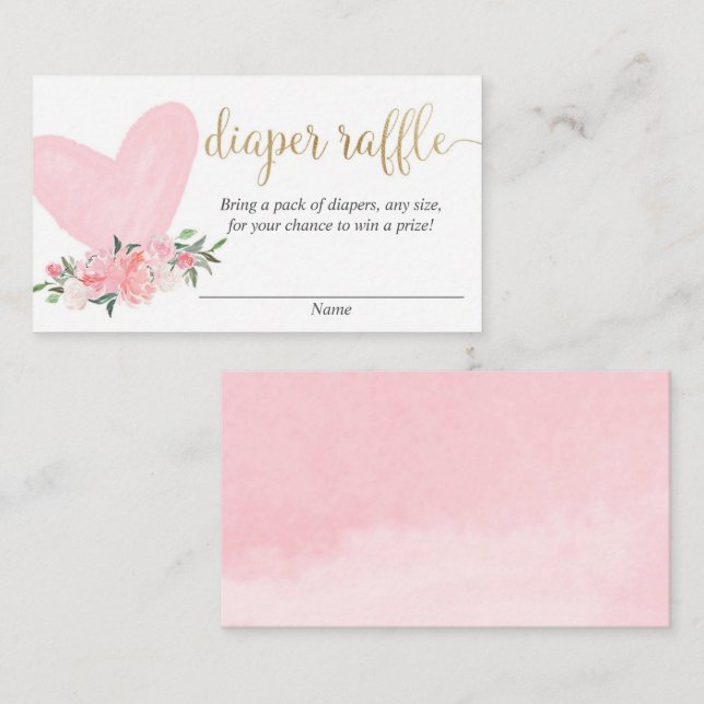 Cartões de fralda de dia de os namorados de ouro c (Frente/Verso)