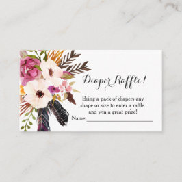 Cartões de fralda de flores de boho