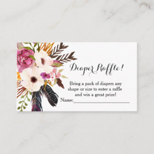Cartões de fralda de flores de boho