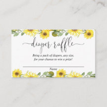 Cartões de fralda de girassóis amarelos