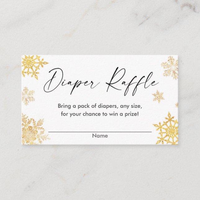 Cartões de fralda de Natal em floco de neve de our (Frente)