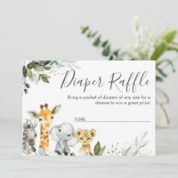 Cartões de Fralda Neutros Safari Animais