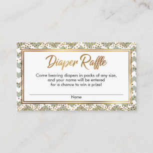 Cartões de Fralda Raffle Sage & White Chevron Conf