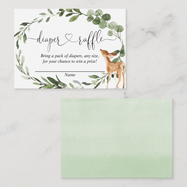 Cartões de fralda verde de cerco com chá de fralda (Frente/Verso)