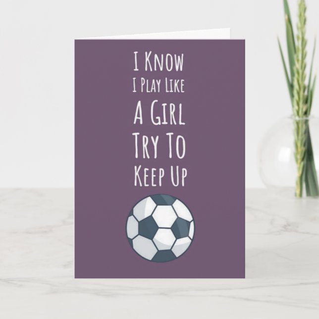 Cartões de Futebol Cor-de-Rosa Fofos para Meninas  (Frente)