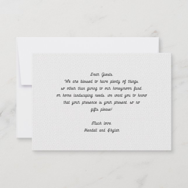 Cartões de Gabinete de Casamento de Mensagens de D (Frente)