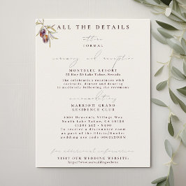 Cartões de Gabinete de Detalhes de Casamento de Br
