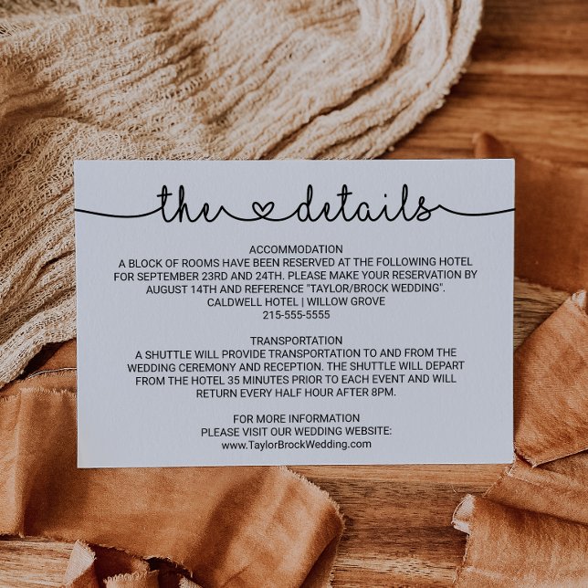 Cartões de Gabinete de Detalhes de Casamento do Am (Criador carregado)