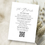 Cartões de Gabinete de Detalhes de Casamento Elega<br><div class="desc">Capture a elegância eterno do seu dia especial com nossa simples e chique caligrafia,  suíte de casamento preto e branco.</div>