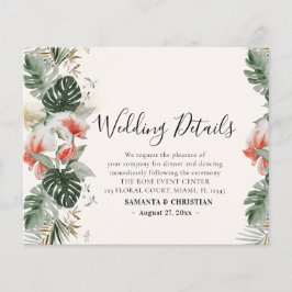 Cartões de Gabinete de Detalhes do Casamento Tropi