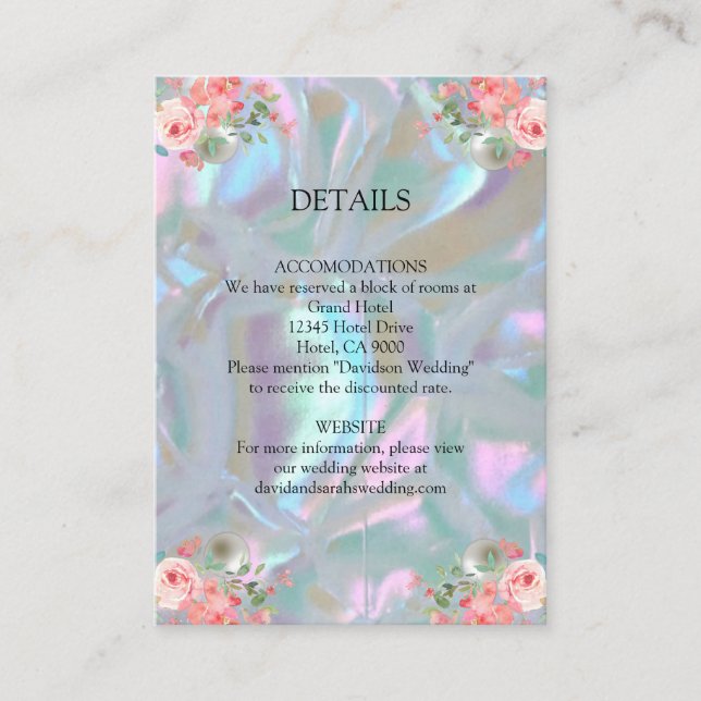 Cartões de gabinete Faux Mãe da Pérola (Frente)