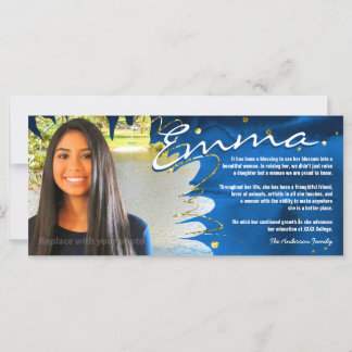 Cartões de Graduação Personalizados | Azul e Doura