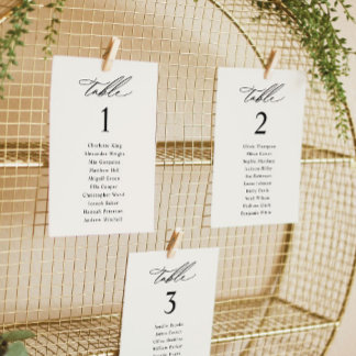 Cartões de Gráfico de Casamento de Creme Elegante