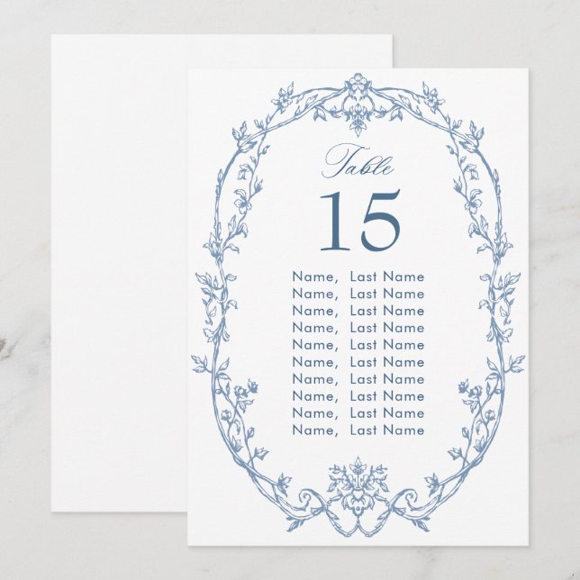 Cartões de Gráfico de Casamento de Grace Ornamenta (Frente/Verso)
