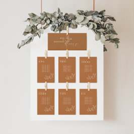 Cartões De Gráfico De Casamento De Laranja Floral 