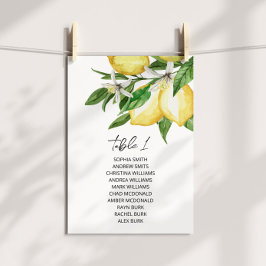 Cartões de Gráfico de Casamento de Lemon Greenery