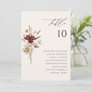 Cartões de Gráfico de Casamento outono de Flores S