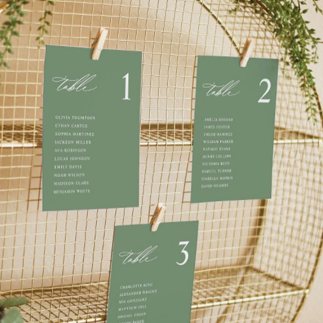 Cartões de Gráfico de Casamento Verde da Sage Mode (Criador carregado)