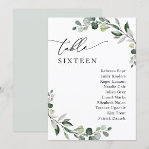Cartões de Gráfico de Casamento Verde Minimalista