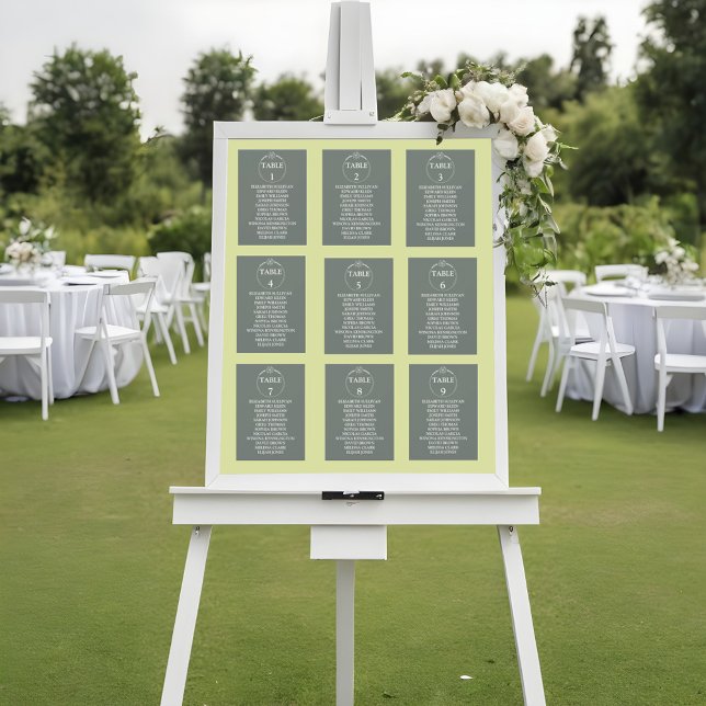 Cartões de Gráfico de Mesa de Casamento das Flores (Criador carregado)