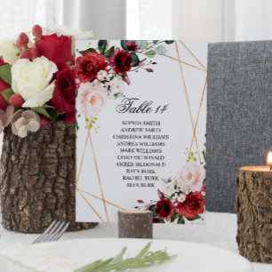 Cartões de Gráficos de Casamento de Rosa Blush & B