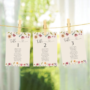 Cartões de Gráficos de Mesa de Casamento Boho Wild