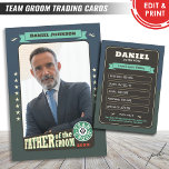 Cartões de Grupo Personalizados Cartões de Padrinh<br><div class="desc">Padre do Groom Trading Card - Comemore seu dia especial com cartões de troca personalizados para o noivo, melhor homem, padrinhos de casamento e pais da noiva e do noivo. Esses recursos exclusivos capturam recordações e conquistas divertidas, perfeitas para compartilhar e valorizar. Personalize e impressão com as placas de cada...</div>