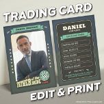 Cartões de Grupo Personalizados Cartões de Padrinh<br><div class="desc">Padre da Noiva Trading Card - Comemore seu dia especial com cartões de troca personalizados para o noivo, melhor homem, padrinhos de casamento e pais da noiva e do noivo. Esses recursos exclusivos capturam recordações e conquistas divertidas, perfeitas para compartilhar e valorizar. Personalize e impressão com as placas de cada...</div>