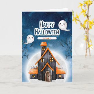 Cartões de Halloween Adoráveis Fantasmas, Abóboras