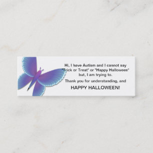 Cartões de Halloween Autismo Doce ou Travessura Bo
