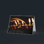 Cartões de Hanukkah<br><div class="desc">A parte dianteira lê: Pode nossa luz nunca ser extinguida e pode nossa busca dos corações sempre brilhar sua luz antes de todos os homens. Até que esta vez vier outra vez,  b'Yerushalayim do habah de L'Shanah. Dentro de está vazio.</div>