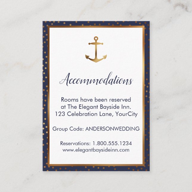 Cartões de Hospedagem de Casamento com Confetes Ân (Frente)