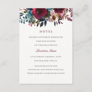 Cartões de Hospedagem de Hotel de Casamento Burgun