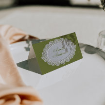 Cartões de Identificação de Mesa de Casamento Oliv