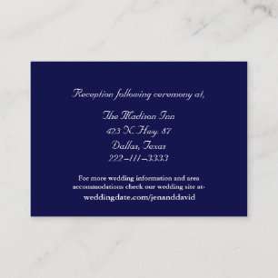 Cartões de inclusão de casamento azul marinho