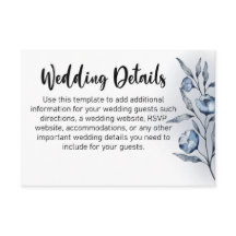 Cartões de Inclusão de Casamento Indigo Romance