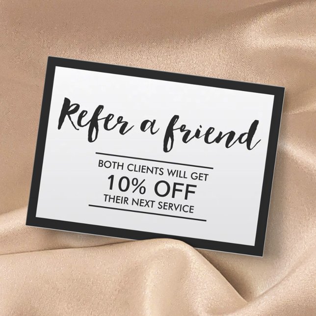 Cartões de Indicação | Quadro simples preto e bran (Criador carregado)